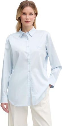 Guess Oversized Poplin Shirt - Dames - Overhemden - Blauw - XS - Katoen - Overhemden