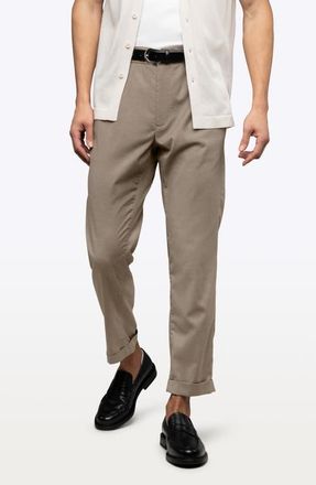 Cuts Soho Pleated Stretch Trousers in Heather Tobacco at Nordstrom, Size Xx-Large