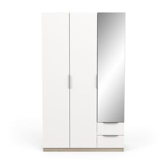 Calicosy Mueble Kronberg roble y blanco mate 3 Puertas + 2 Cajones + 1 espejo