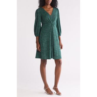 Vince Camuto Twist Front Long Sleeve Midi Dress in Hunter at Nordstrom Rack, Size 16