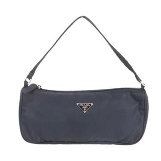 Prada Pre-owned Shoulder Bags, female, Black, Size: ONE SIZE Pre-owned Nylon Handbag Pouch