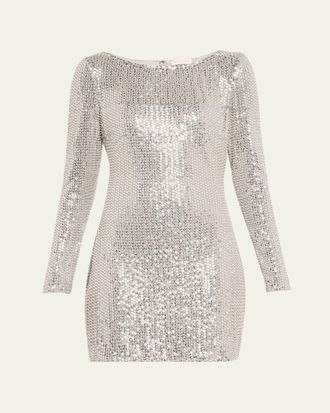 Ramy Brook Forrest Rhinestone Mini Dress