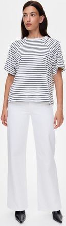 H&M Mama Before & After Nursing T-shirt in White/navy Blue Striped at Nordstrom, Size Xx-Large