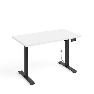Petits Meubles Escritorio el&eacute;ctrico 120 cm paneles laminados blanco mate y negro