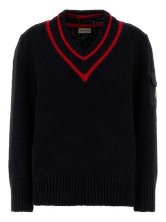 Moncler V-neck patch-pocket jumper - women - Wool - S - Black