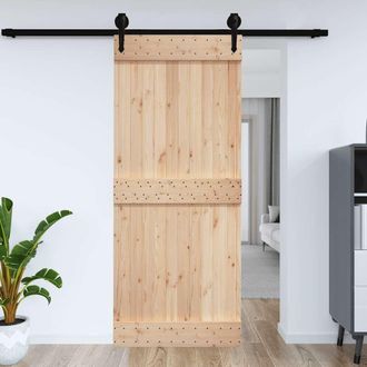 Berkfield Home Door NARVIK 95x210 cm Solid Wood Pine in Brown