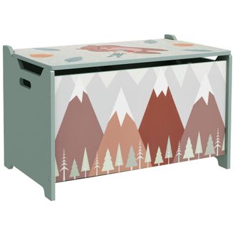 OEM Cajas De Juguetes Para Ni&ntilde;os De 3 A 8 A&ntilde;os Cajas De Almacenamiento Con 2 Asas Y Estampado De Osos 60x37x39 Cm Verde