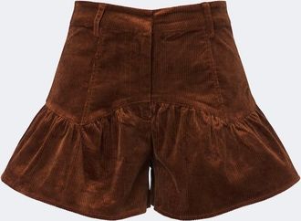 Ganni Shorts de pana en mezcla de algod&oacute;n