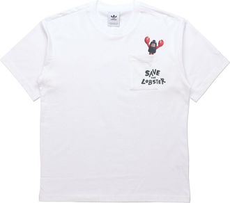 adidas originals Artist Tee Ss Dragon Pattern Pocket Short Sleeve White HA4688