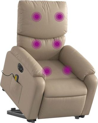 vidaXL Vidaxl - Sillón reclinable de masaje eléctrico cuero sintético capuchino
