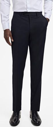 Mango Milan Slim Fit Suit Pants in Navy at Nordstrom, Size 34