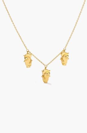 Yoj Visage Mini Charm Necklace in Gold at Nordstrom