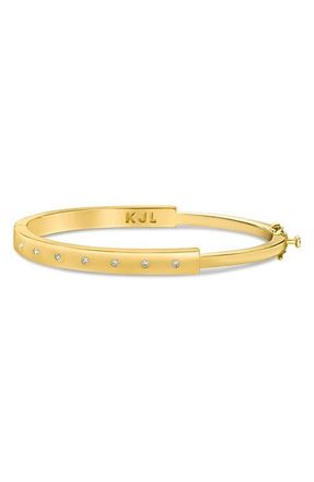 Kenneth Jay Lane Cubic Zirconia Bangle Bracelet in Gold Plated at Nordstrom