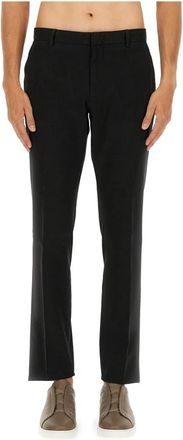 Ermenegildo Zegna Premium Katoenen Broek - Heren - Straight fit broeken - Zwart - XL - Katoen - Broeken
