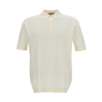 John Smedley Adrian Polo - Heren - Polos - Wit - S - Katoen - Tops