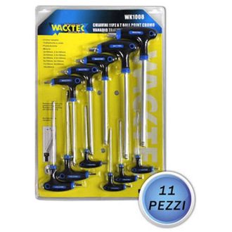 Trade Shop Trade Shop - Chiavi Esagonali A T End Ball Chiavini In Cromo Vanadio 11 Pezzi 1008