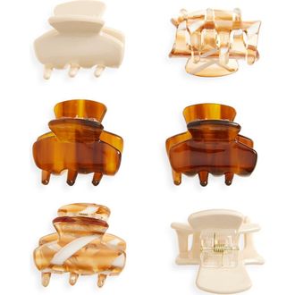 Tasha Assorted 6-Pack Mini Jaw Hair Clips in Neutral Combo at Nordstrom