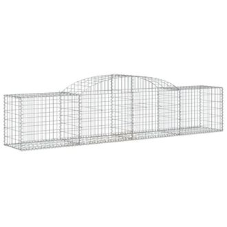 Berkfield Home Decorative Arched Gabion Baskets 2 pcs 300x50x60/80 cm Galvanised Iron in Silver