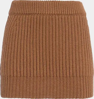 Malo Rib-Knit Cashmere Miniskirt