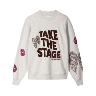Pom Amsterdam Sascha Take The Stage Sweater - Dames - Sweatshirts - Grijs - XL - Katoen - Hoodies & sweatvesten