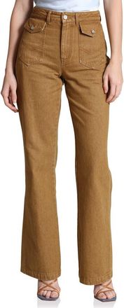 Avec Les Filles Patch Pocket Flare Jeans in Camel at Nordstrom Rack, Size 24