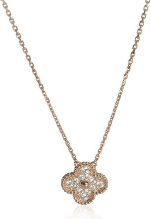 Van Cleef & Arpels Pre-Owned Van Cleef & Arpels Rose Gold Diamond Vintage Alhambra Pendant