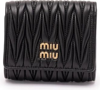 Miu Miu Small Matelass&eacute; Nappa Leather Wallet