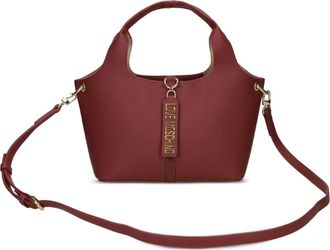 Love Moschino Borsa tote con placca logo - Rosso