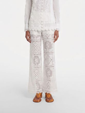 Zimmermann Pantaloni flared a vita alta Aster in pizzo