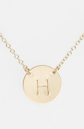Nashelle 14k-Gold Fill Anchored Initial Disc Necklace in 14K Gold Fill H at Nordstrom