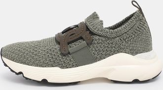 Tod's Tods Green Stretch Knit Fabric Kate Slip On Sneakers