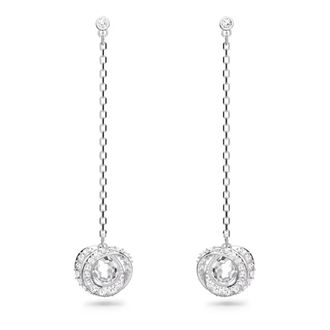 Swarovski Generation Drop Earrings Long - Dames - Accessoires - Grijs - Maat: ONE Size