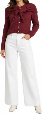 RD Style Detachable Shoulder Scarf Cardigan In Maroon