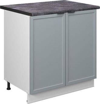 Vicco Armario Bajo Para Fregadero Fame-line, Azul Claro-gris, 80 Cm Con Estante, Et Antracita Vicco