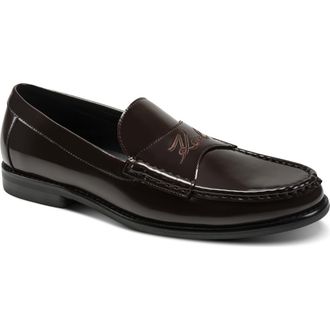 Karl Lagerfeld Faron Front Embroidered Logo Loafer in Dark Brown at Nordstrom Rack, Size 10.5