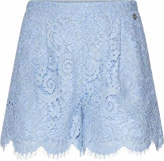 Silvian Heach Womens Decorative Workmanship And Finished Edge Shorts In Sky Blue