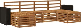 vidaXL Conjunto De Sof&aacute;s De Exterior 6 Uds. Natural Vidaxl