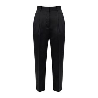 Elisabetta Franchi Stretch Satijnen Broek - Dames - Broeken - Zwart - Maat: S Satijn