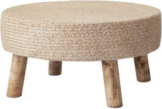 Linea Paralela Mesa auxiliar madera natural y yute cris 60X60X30CM