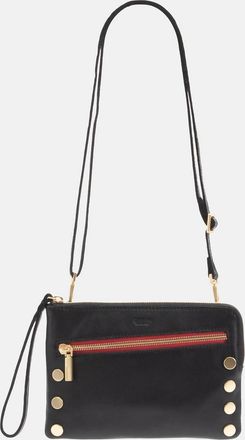 Hammitt Womens Nash Small Crossbody Bag In Black/brushed Gold Red Zip