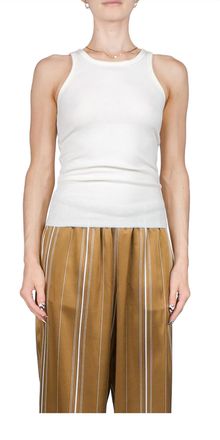&Eacute;terne High Neck Fitted Tank In Cream