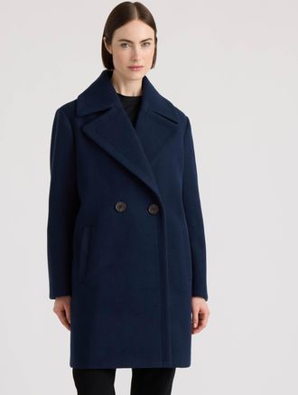 NVLT Womens Faux Wool Oversize Coat with Large Notch Collar