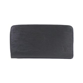 Louis Vuitton Black Leather Long Wallet (Bi-Fold) (Pre-Owned)