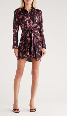 A.L.C. Mia Long Sleeve Silk Blend Dress in Navy Multi at Nordstrom Rack, Size 12