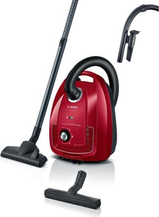 Bosch Serie 4, Aspirador Con Bolsa, Rojo, Bgd38rd1h