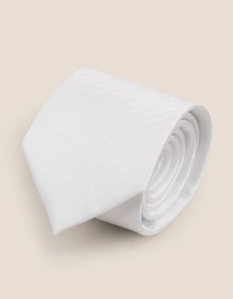 Oswin Hyde Mens White Self Stripe