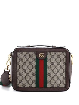 Gucci Ophidia Zip Around Camera Bag GG Coated Canvas Small shoulder bag - Brown