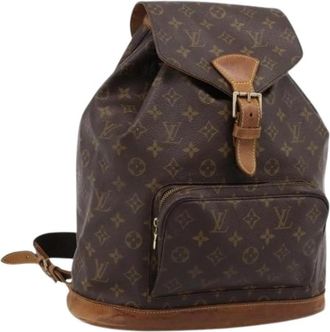 Louis Vuitton Pre-owned Montsouris GM Rugzak - Dames - Vintage Rugzakken - Bruin - ONE Size - Leer - Vintage
