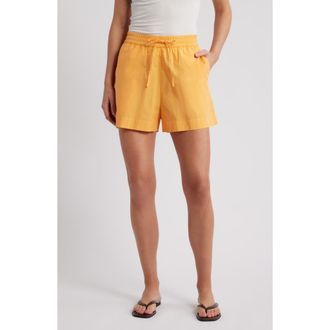 French Connection Rhodes Cotton Poplin Drawstring Shorts in 80-Clementine at Nordstrom, Size X-Small
