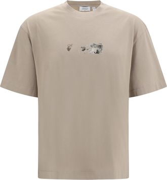 Off-white Mens T-Shirt Spices Arrow Skate Cotton Beige T-Shirts And Polos